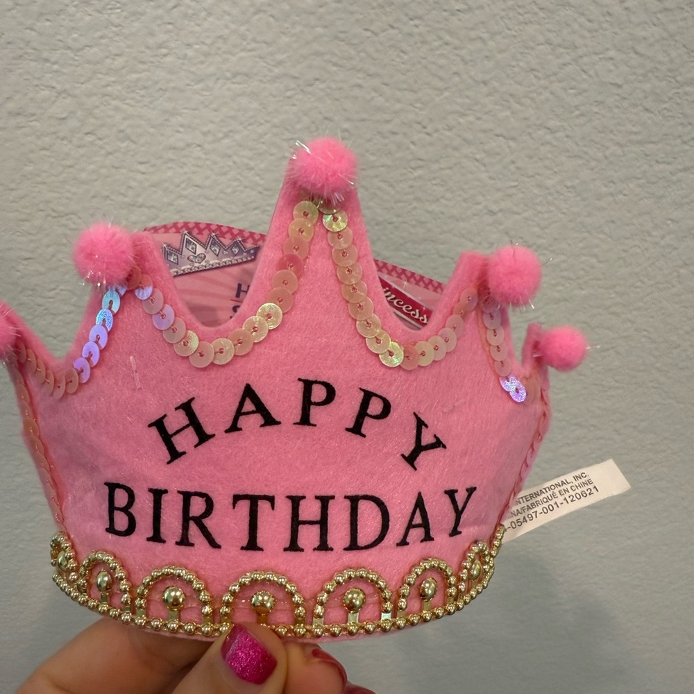 Pink Happy Birthday Crown